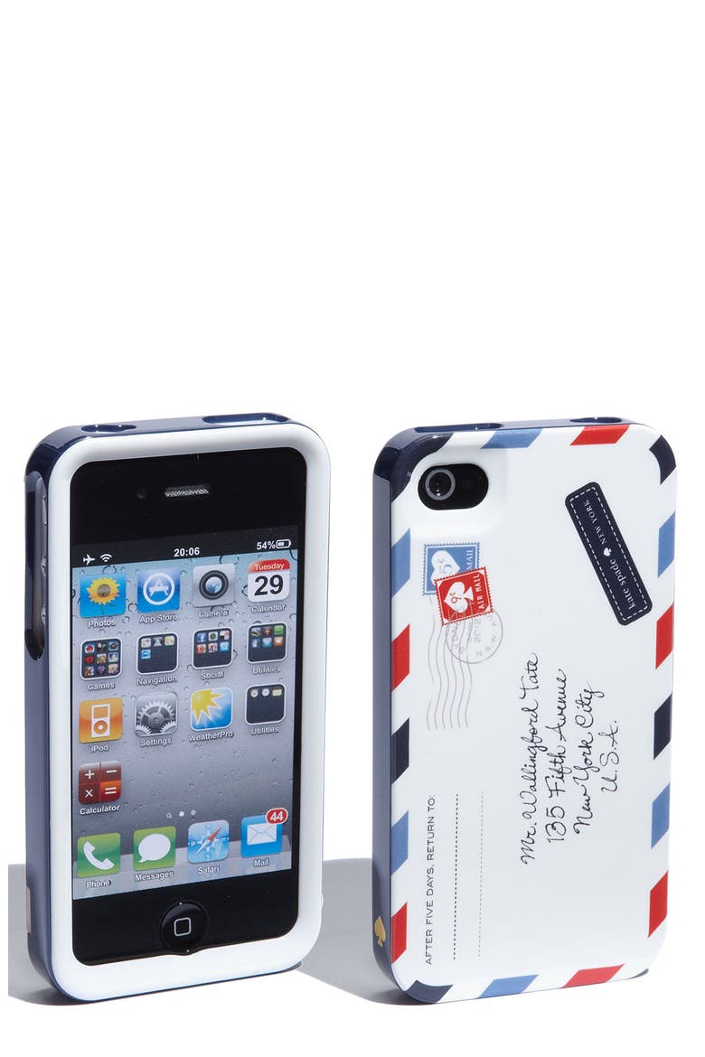 'airmail' iPhone 4 & 4S case, Alternate, color, BLUE/ WHITE