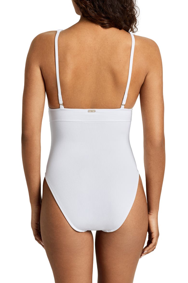 Modern Tall One-Piece Swimsuit, Alternate, color, WHITE