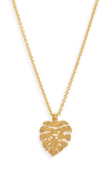 Manini Monstera Leaf Pendant Necklace