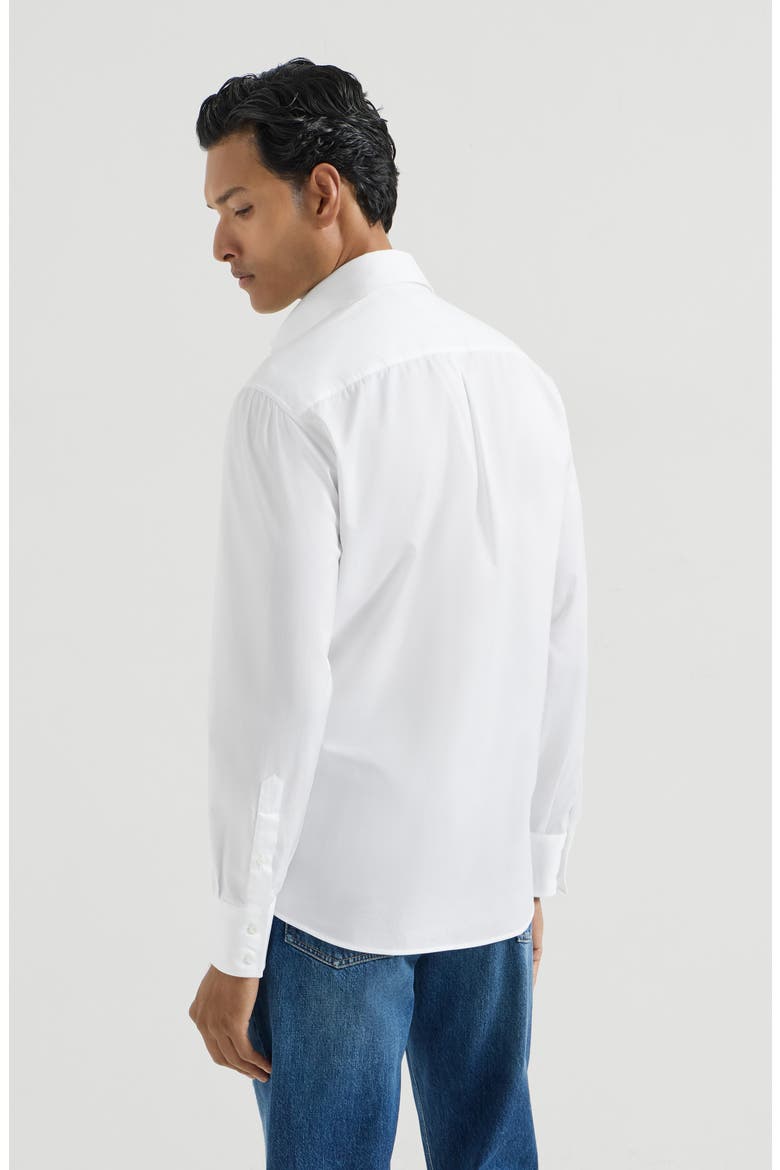 Twill shirt with button-down collar, Alternate, color, White