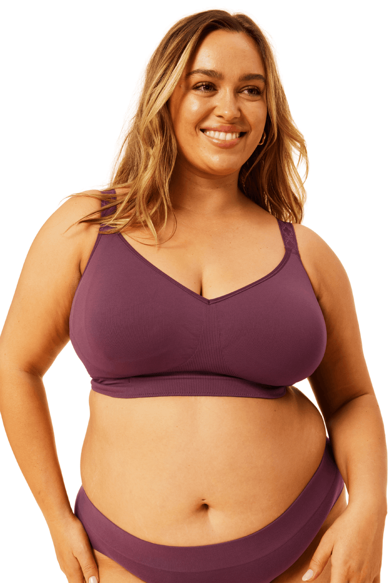 Basic Fuller Bust Wire-Free Bra, Alternate, color, Plum
