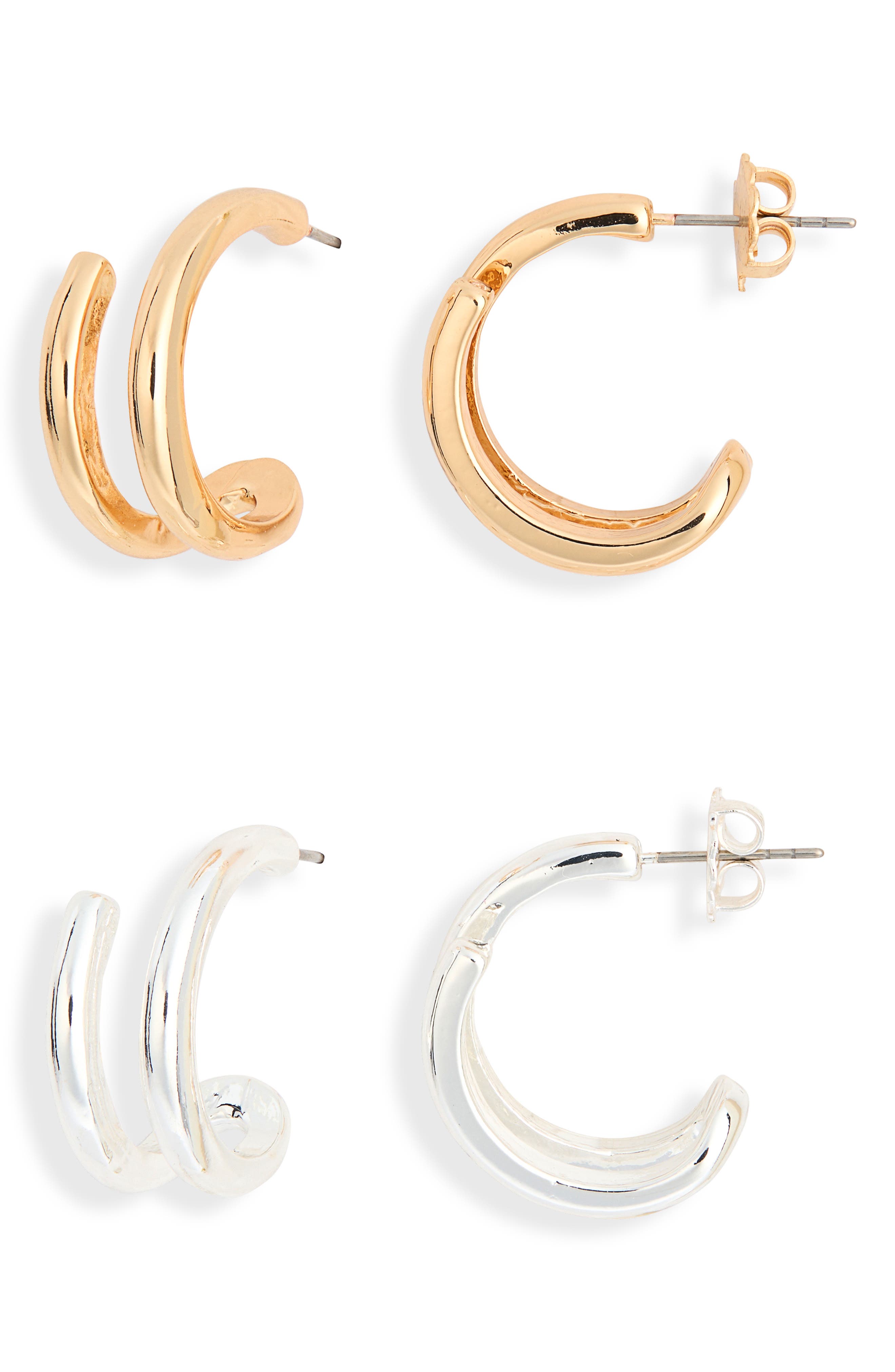 2-Pack Double Bar Hoop Earrings