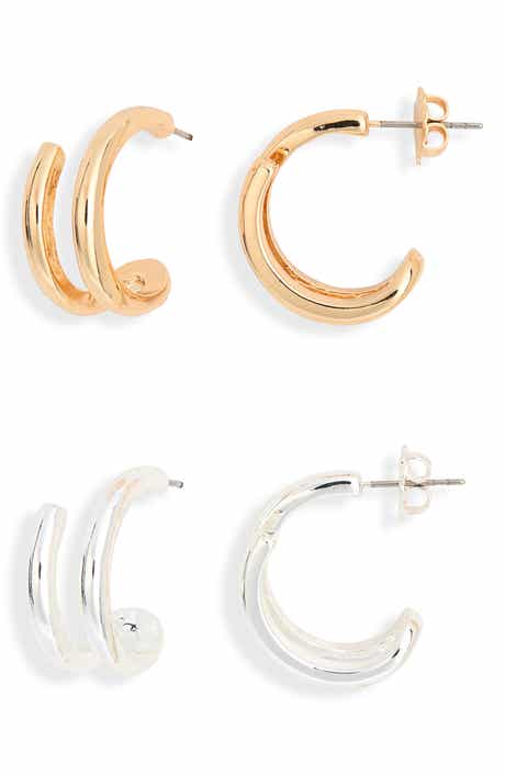 2-Pack Double Bar Hoop Earrings
