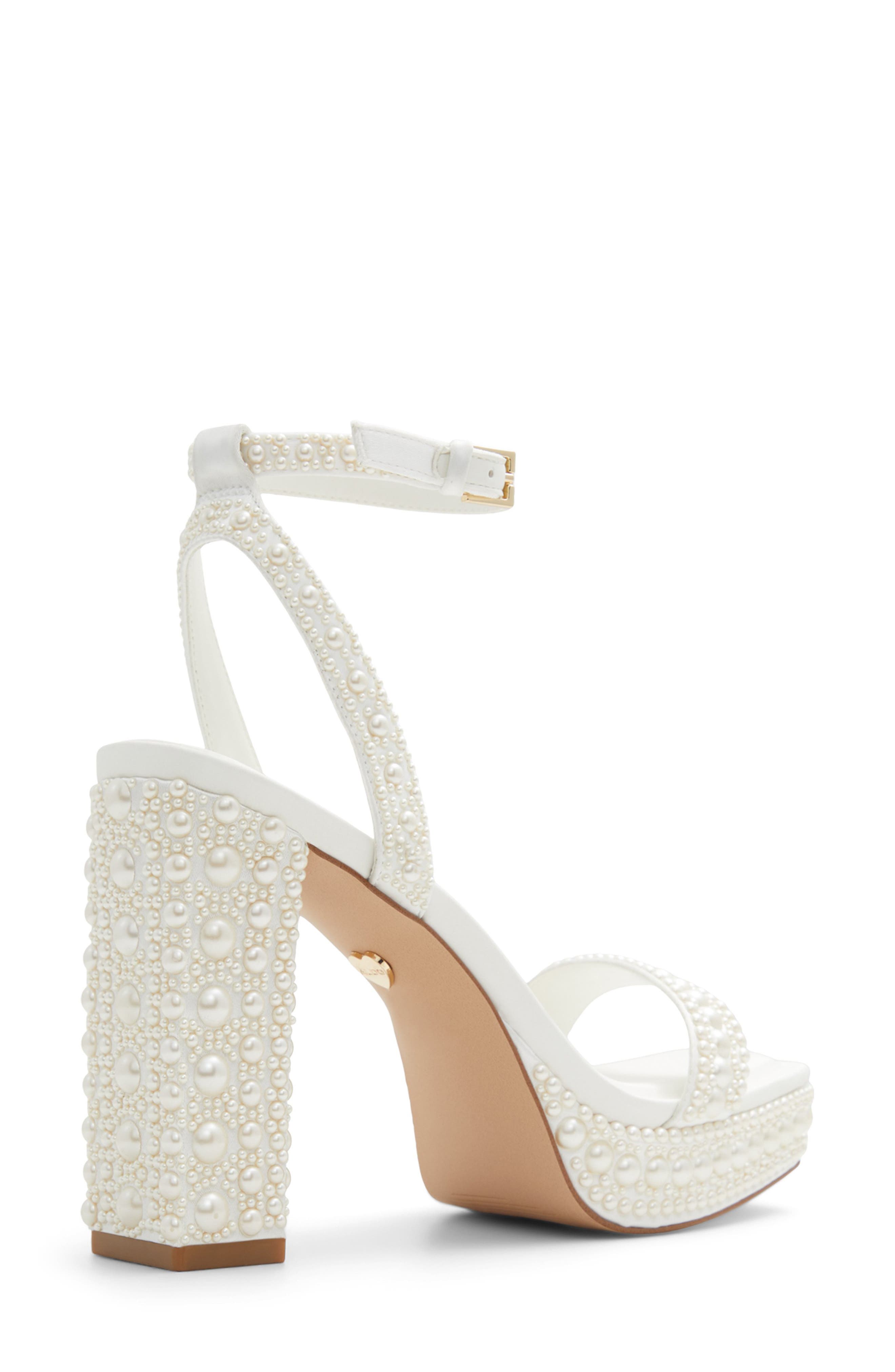 ALDO Lulu Block Heel Platform Sandal, Alternate, color, White