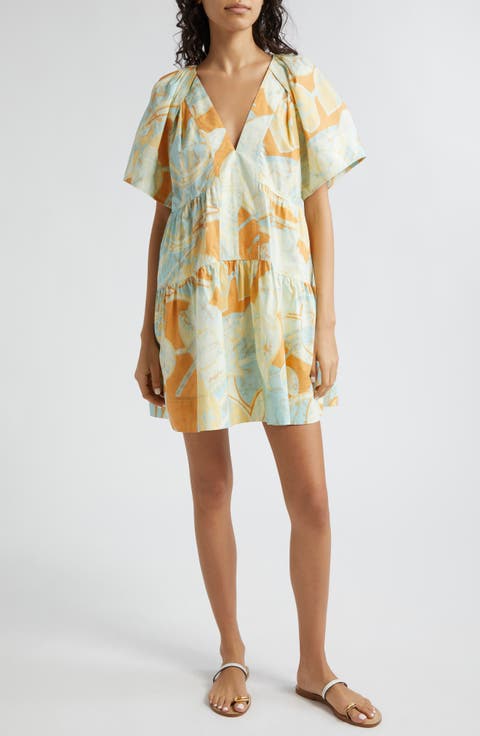 Camila Printed Tiered Cotton Minidress