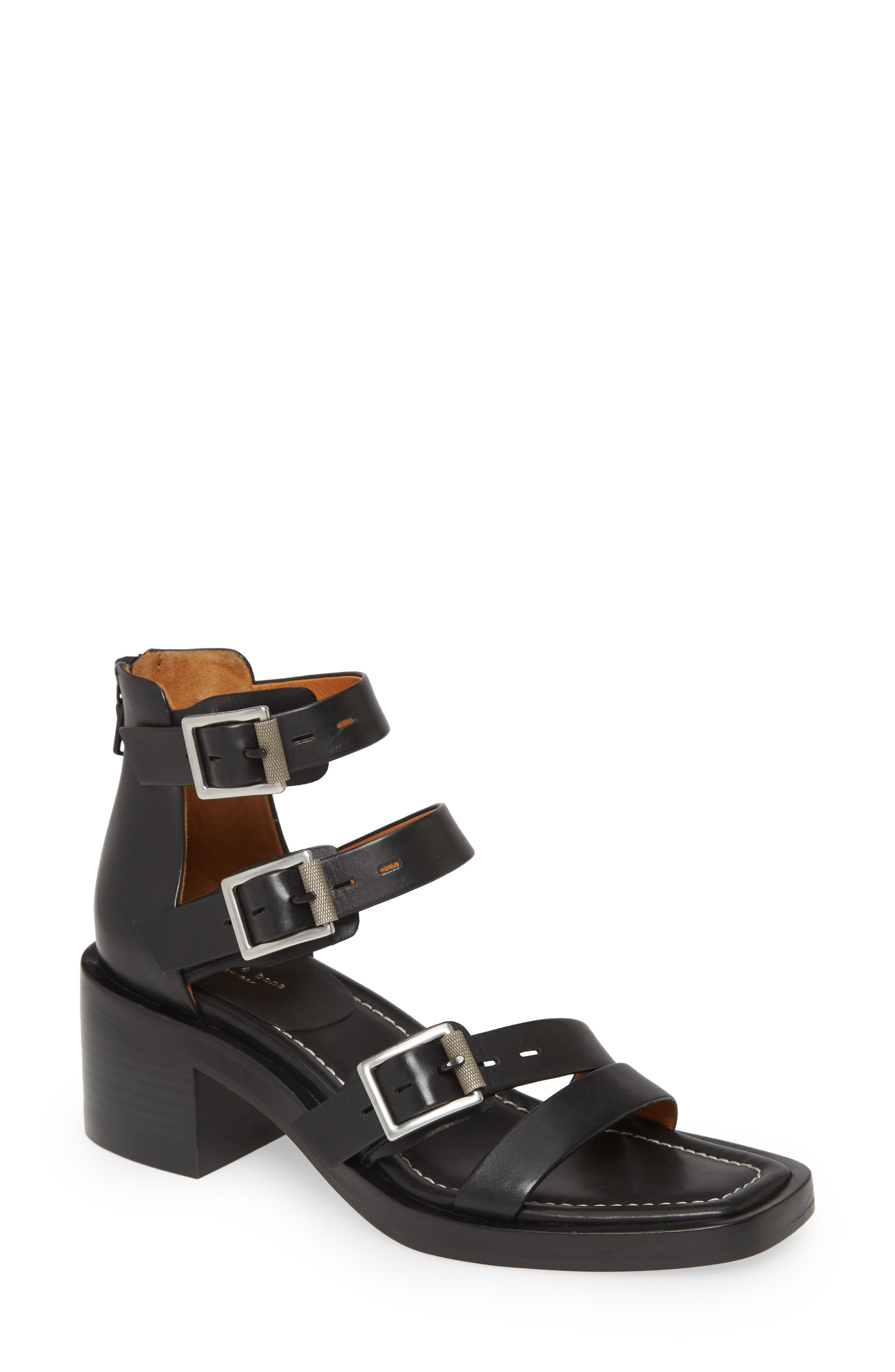 Fallon Moto Sandal, Main, color, BLACK