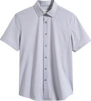 Bugatchi Miles OoohCotton® Neat Dot Print Short Sleeve Button-Up Shirt