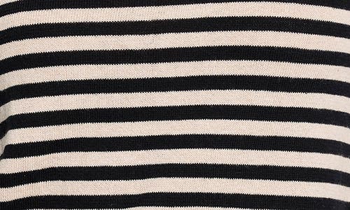 Nic + Zoe Nic+zoe Stripe Cotton Blend Sweater In Black