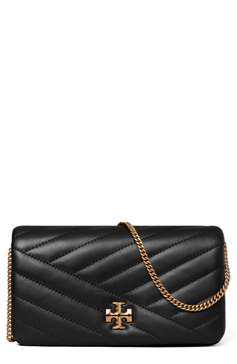 Tory Burch Kira Chevron Crossbody, Main, color, Black