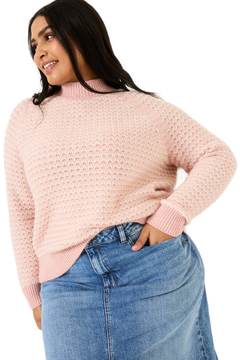 Plus Size Candy Stripe Sweater, Main, color, Pink