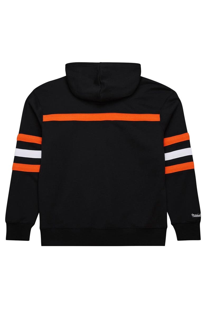 Men's  Black Cincinnati Bengals Vintage Logo Head Coach Fleece Pullover Hoodie, Alternate, color, Black