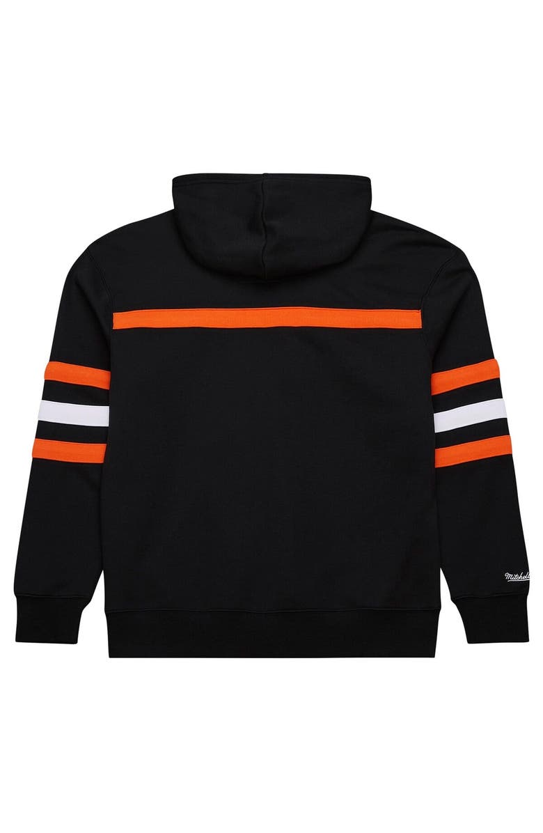 Mitchell & Ness Men's Black Cincinnati Bengals Vintage Logo Head Coach Fleece Pullover Hoodie, Alternate, color, Black