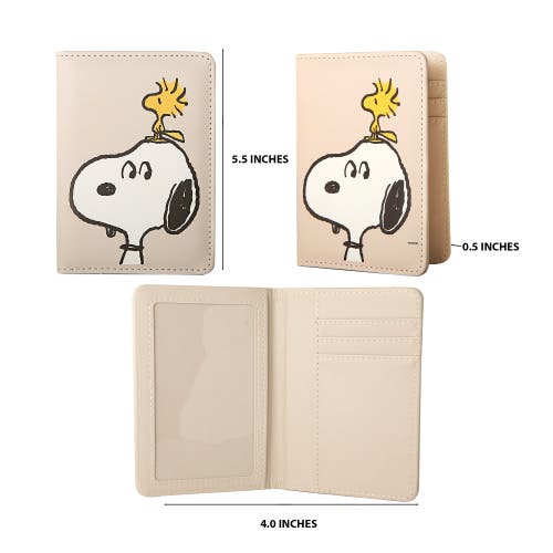 Peanuts Snoopy Woodstock Passport Holder In Neutral