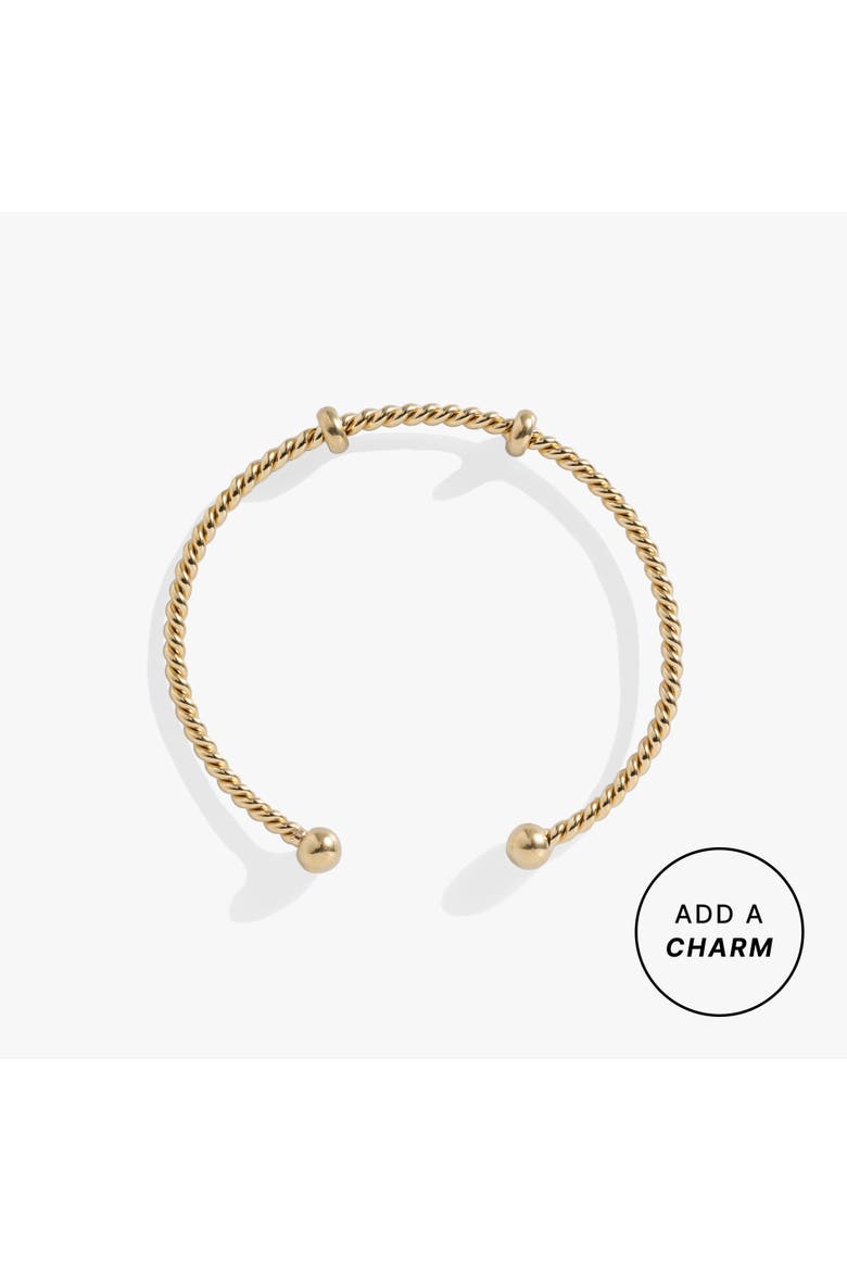 French Rope Charm Bracelet Cuff, Alternate, color, Gold