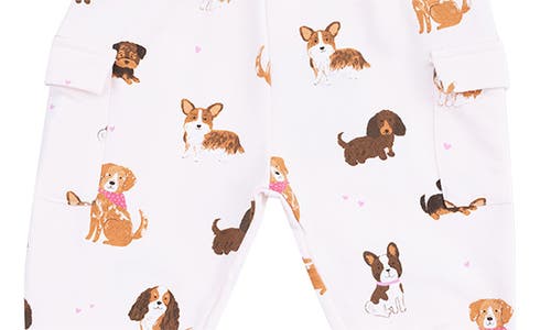 Angel Dear Kids' Best Friend Dog Print French Terry Pants In Multi