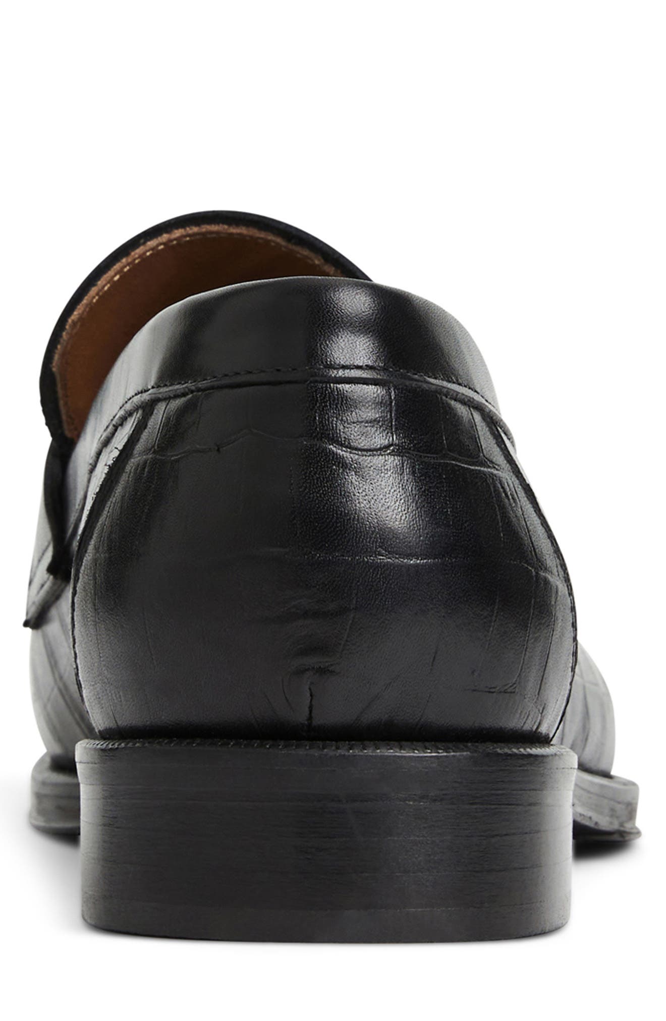 Bruno Magli Nathan Croc Embossed Penny Loafer, Alternate, color, 