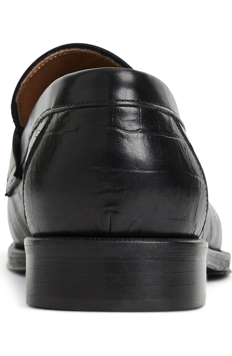 Bruno Magli Nathan Croc Embossed Penny Loafer, Alternate, color,