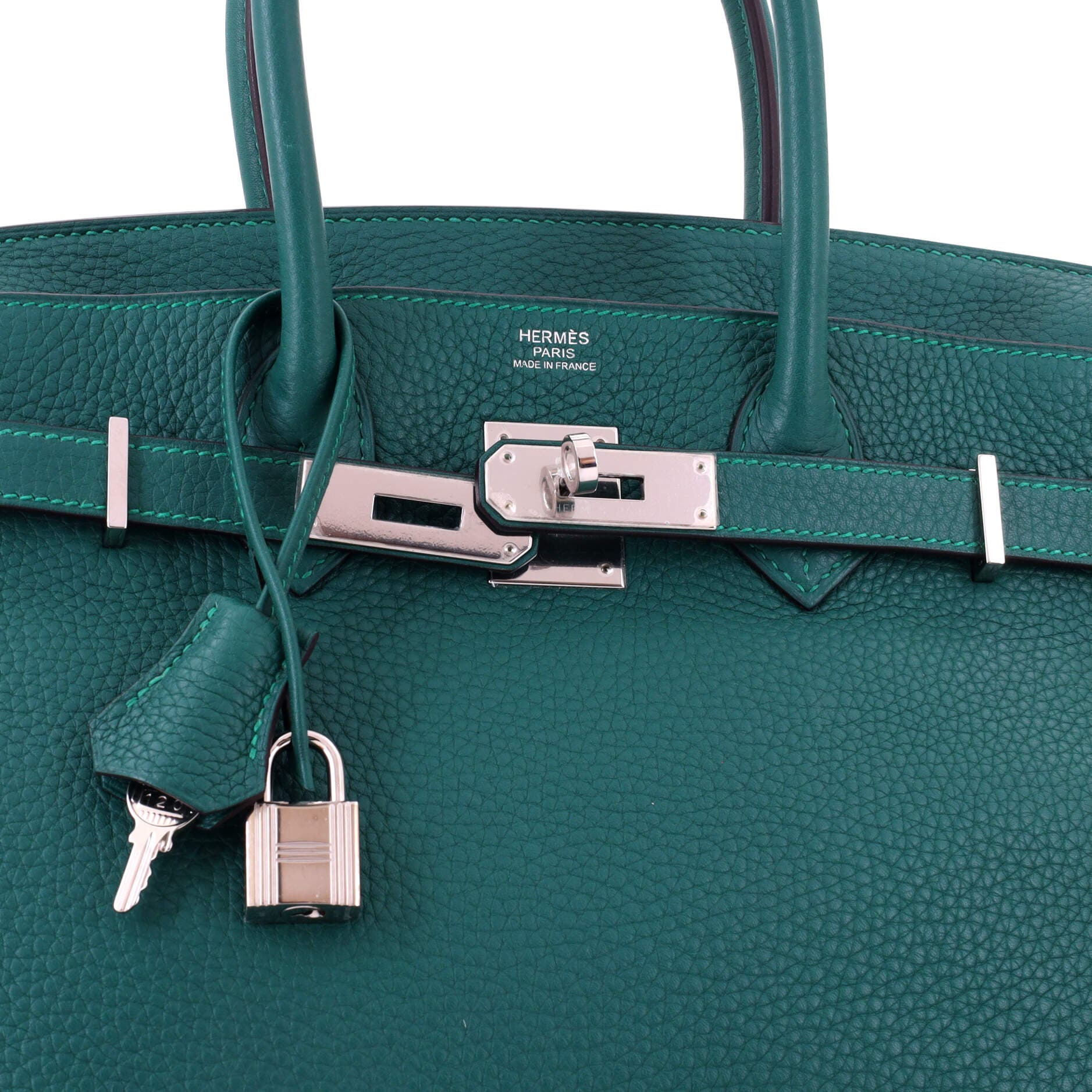 Birkin Handbag Green Clemence with Palladium Hardware 30, Alternate, color, Green
