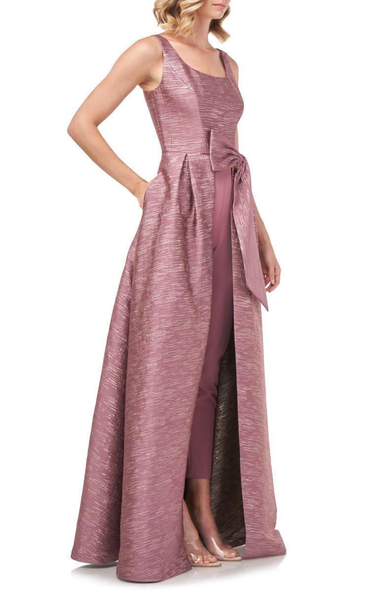 Kay Unger Sophie Shangtung Jacquard Maxi Romper, Alternate, color, 