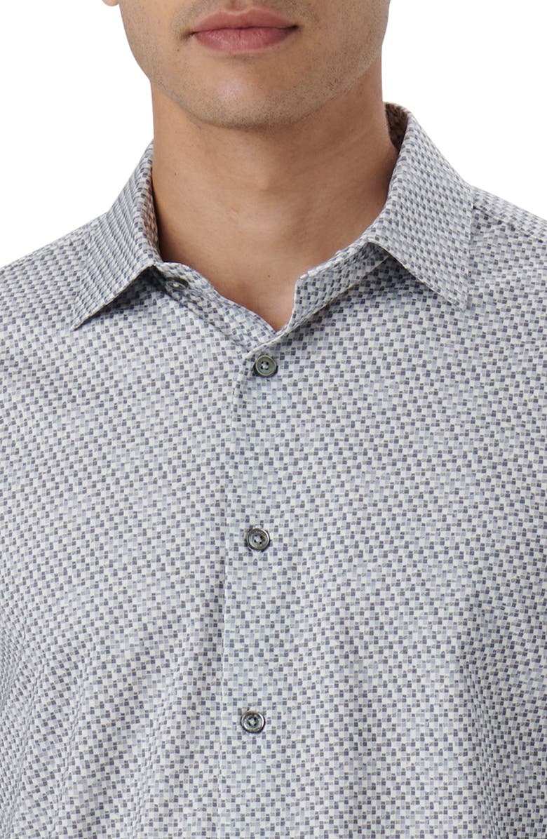 Bugatchi James OoohCotton<sup>®</sup> Mosaic Print Button-Up Shirt, Alternate, color,
