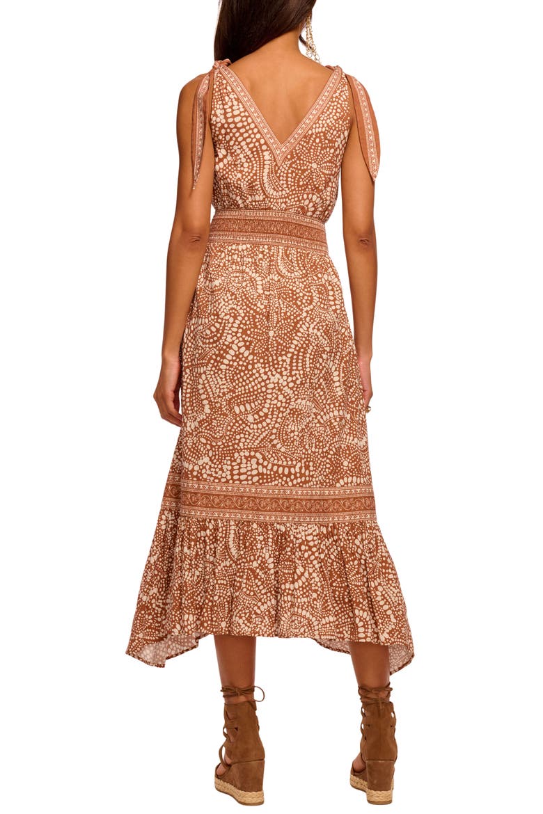 Mariam Tie Strap Handkerchief Hem Maxi Dress, Alternate, color, COFFEE DOT