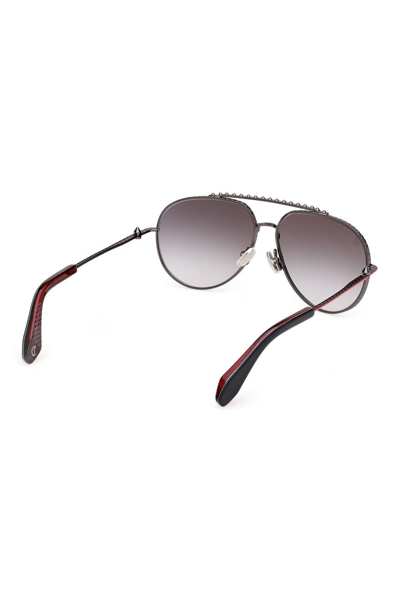 61mm Pilot Sunglasses, Alternate, color, GUNMETAL / ZEISS SMOKE RED