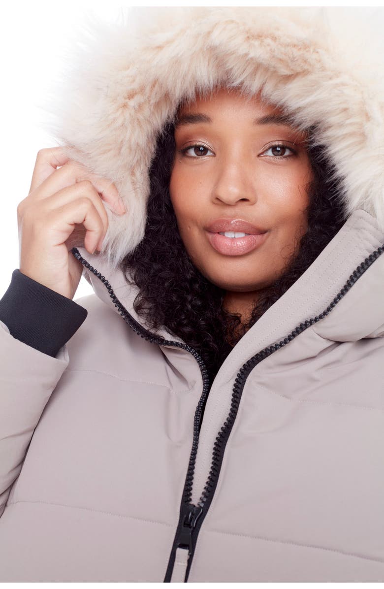 Alpine North KLUANE PLUS SIZE - Vegan Down Ultra Long Winter Parka, Alternate, color, Light Taupe