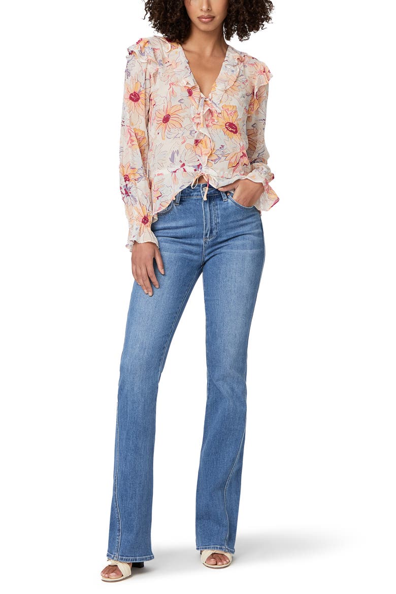 Dorit Floral Silk Peplum Blouse, Alternate, color, CREMMLTI