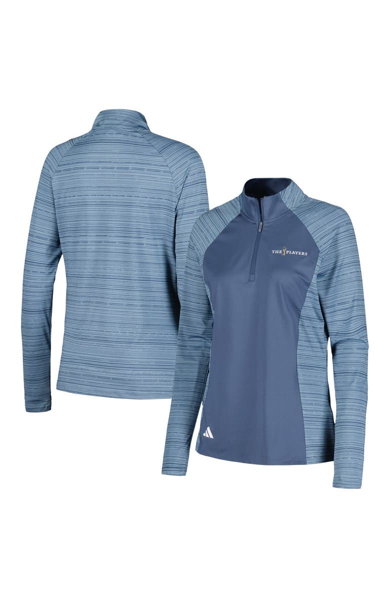 adidas Women's adidas Navy/Blue THE PLAYERS Ultimate365 Raglan Quarter-Zip Top, Main, color, 