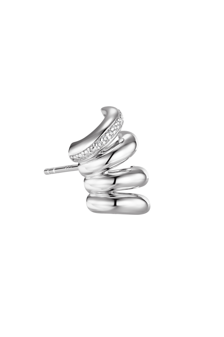 Stella Diamond Earrings | 10 natural diamonds | 925 Sterling Silver | Earrings | Pin | White Rhodium, Alternate, color, White Rhodium