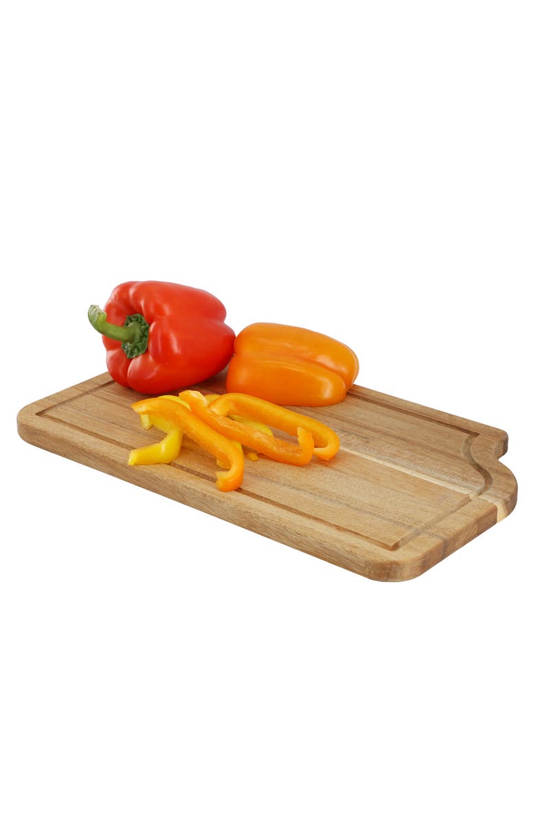 Megachef 14 x 8.5 Inch Acacia Wood Cutting, Prep and Serving Butcher Cutting Board, Main, color, Acacia