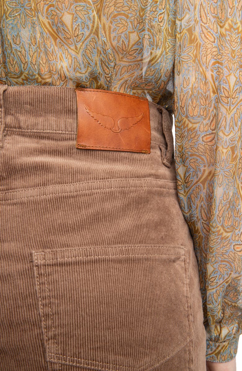 Zadig & Voltaire Eli Corduroy Wide Leg Pants, Alternate, color, Wood