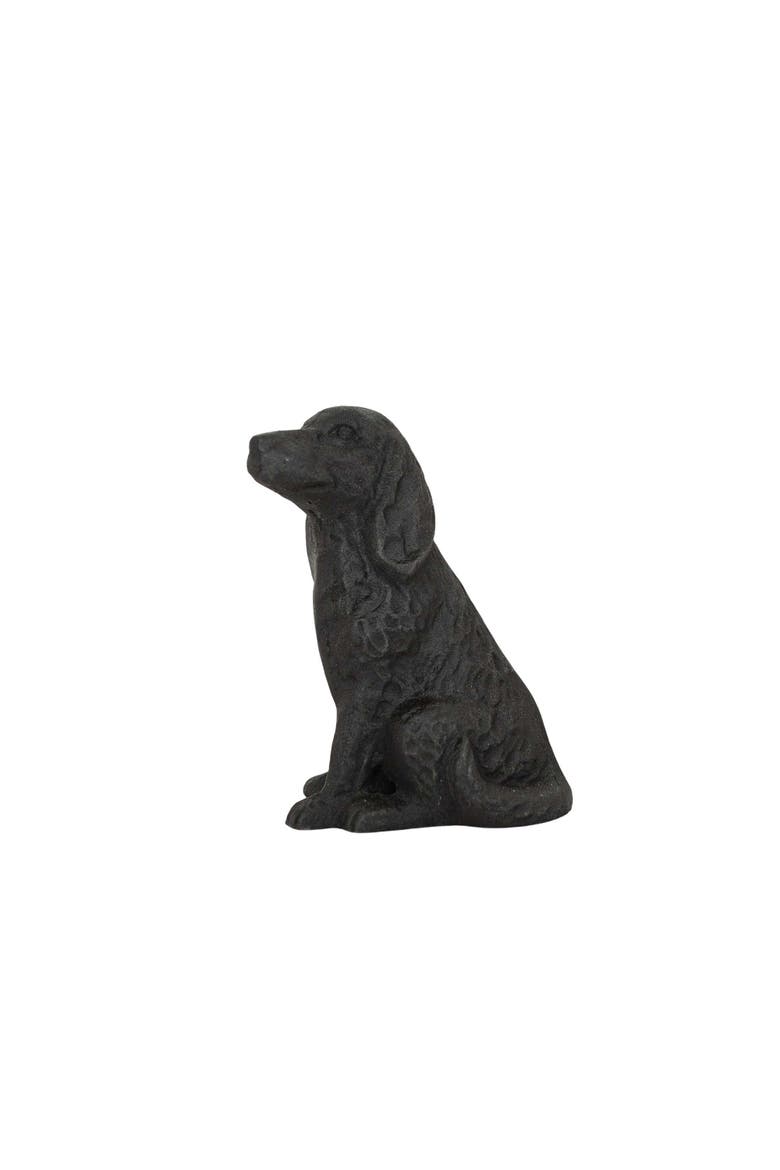 Sitting Dog Decorative Accent Black Cast Iron, Main, color, Black