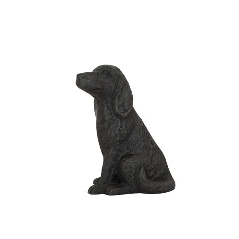 Sitting Dog Decorative Accent Black Cast Iron