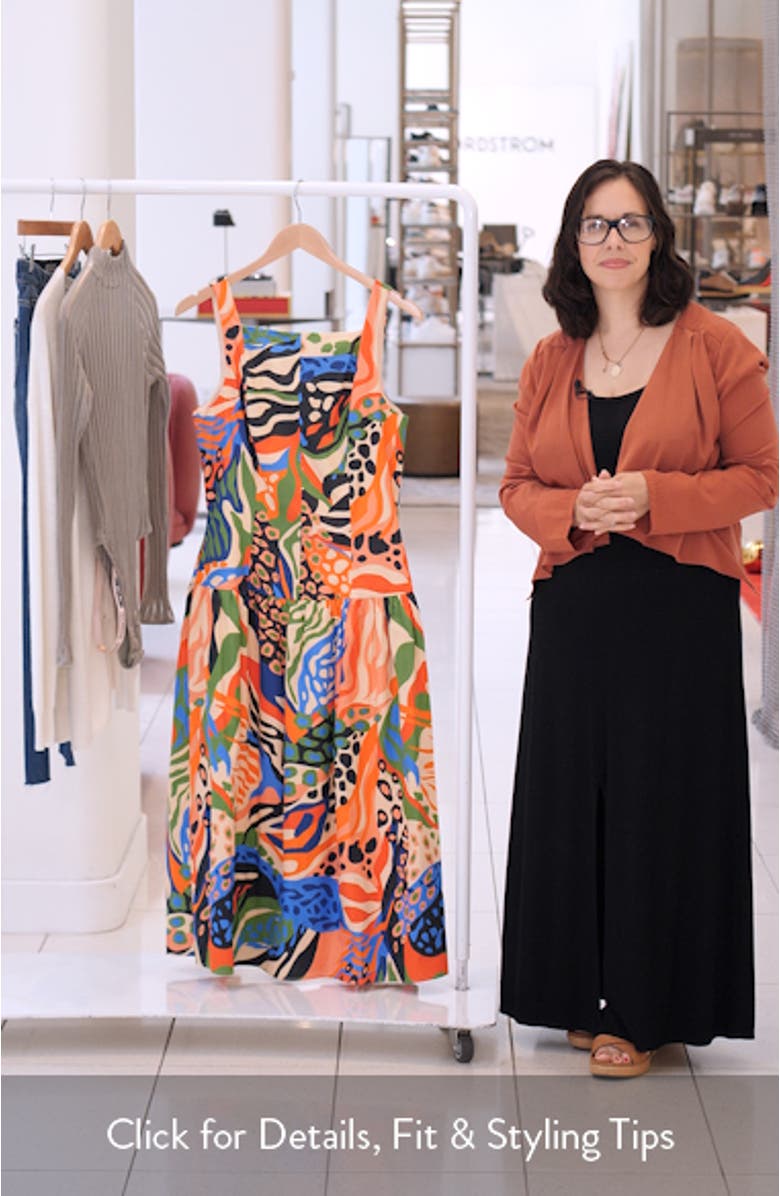 Chara Abstract Print Cotton Dress, sales video thumbnail