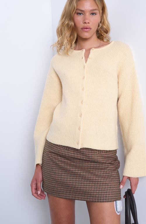 Topshop Shaker Stitch Relaxed Cardigan In Nude