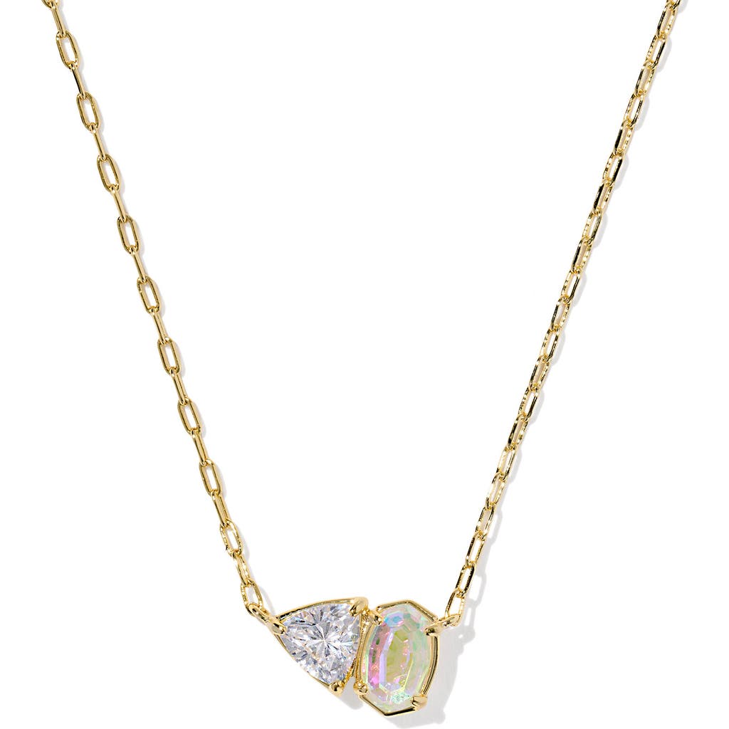 Kendra Scott Tatum Pendant Necklace In Gold White Cz Mix