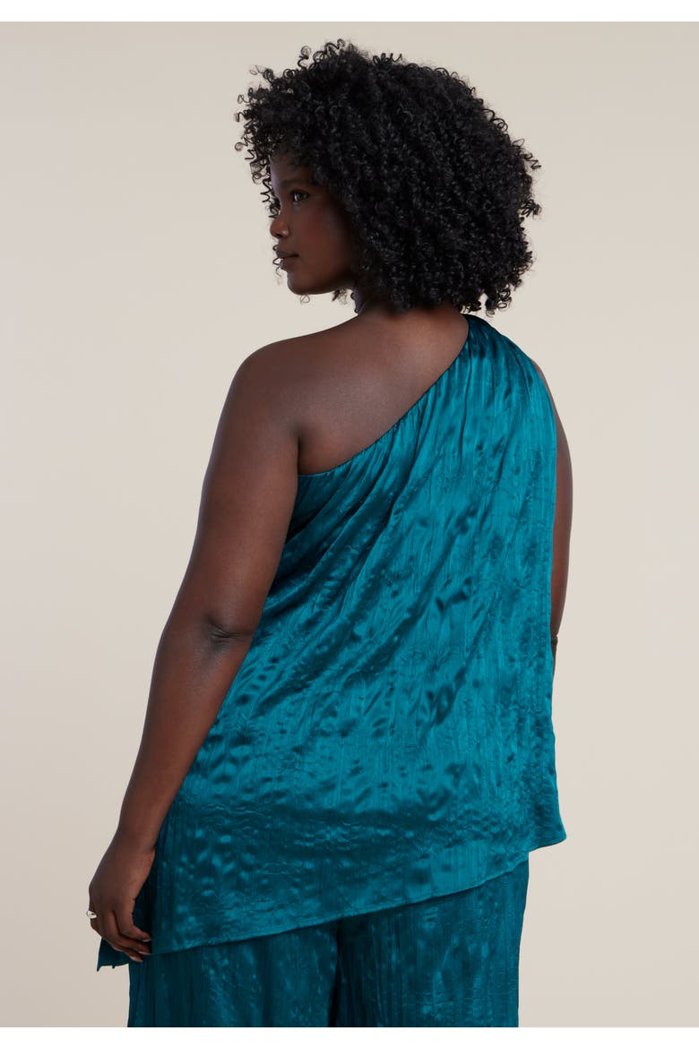 Asymmetric Bubble Crop Top, Alternate, color, TEAL PINE