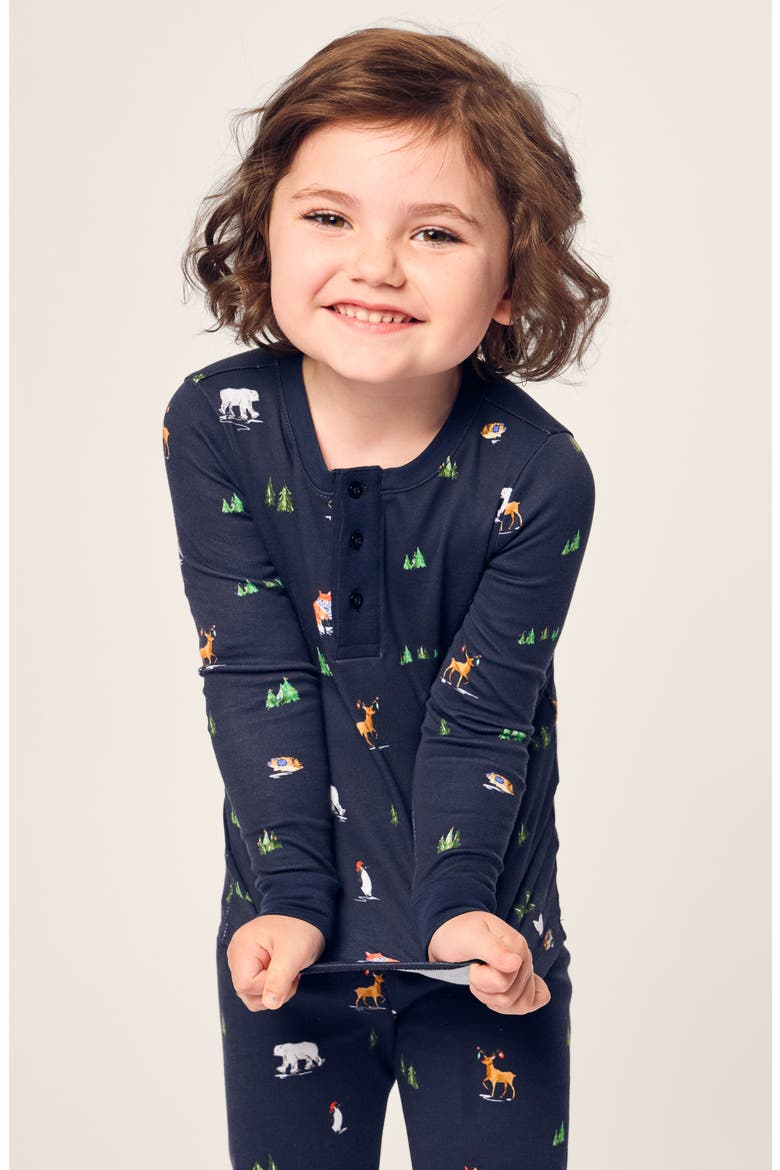 Arctic Antics Fitted Pajamas, Alternate, color, NAVY