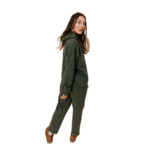 Ocio Organic Cotton Teddy Oversized Hoodie In Green