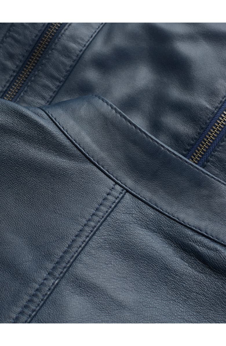 Celtic & Co. Stand Collar Biker Jacket, Alternate, color, Indigo