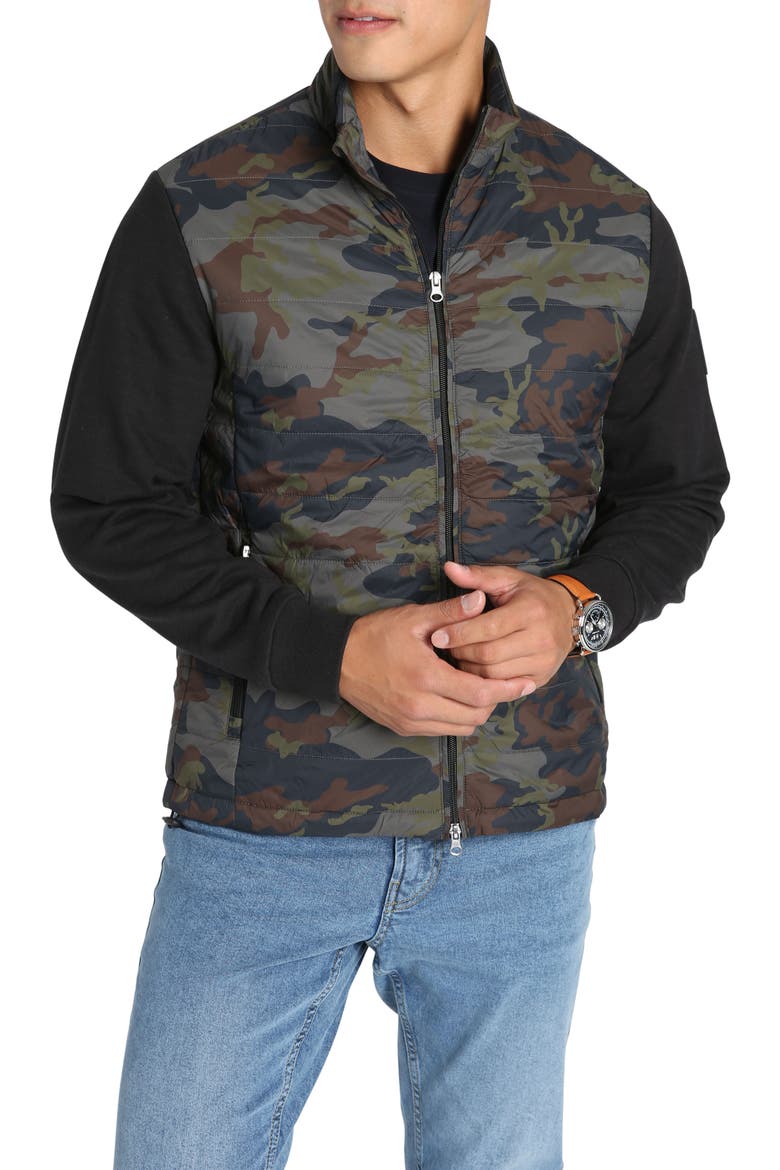 Hagan Camo Mixed Media Jacket, Main, color, CAMO HAGAN