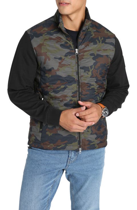 Hagan Camo Mixed Media Jacket