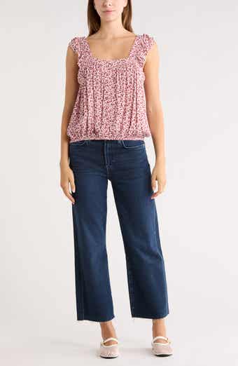 Melrose and Market Floral Ruffle Strap Tank