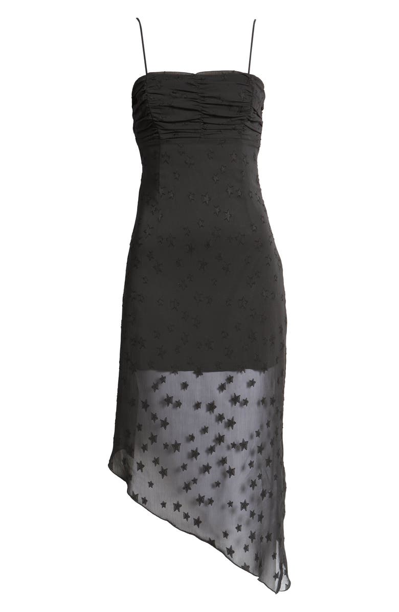 AREA STARS Star Jacquard Asymmetric Cocktail Dress, Alternate, color, 