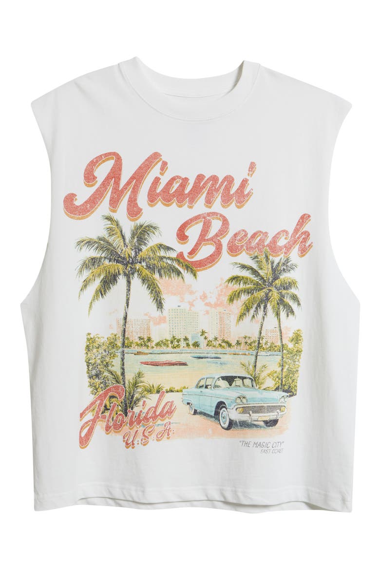 Miami Beach Graphic Cotton Muscle Tank, Alternate, color, WHITE