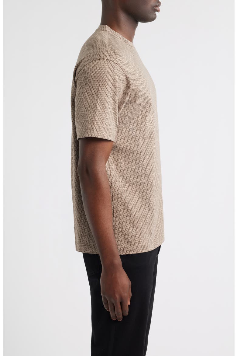 Geo Print Cotton Graphic T-Shirt, Alternate, color, BROWN