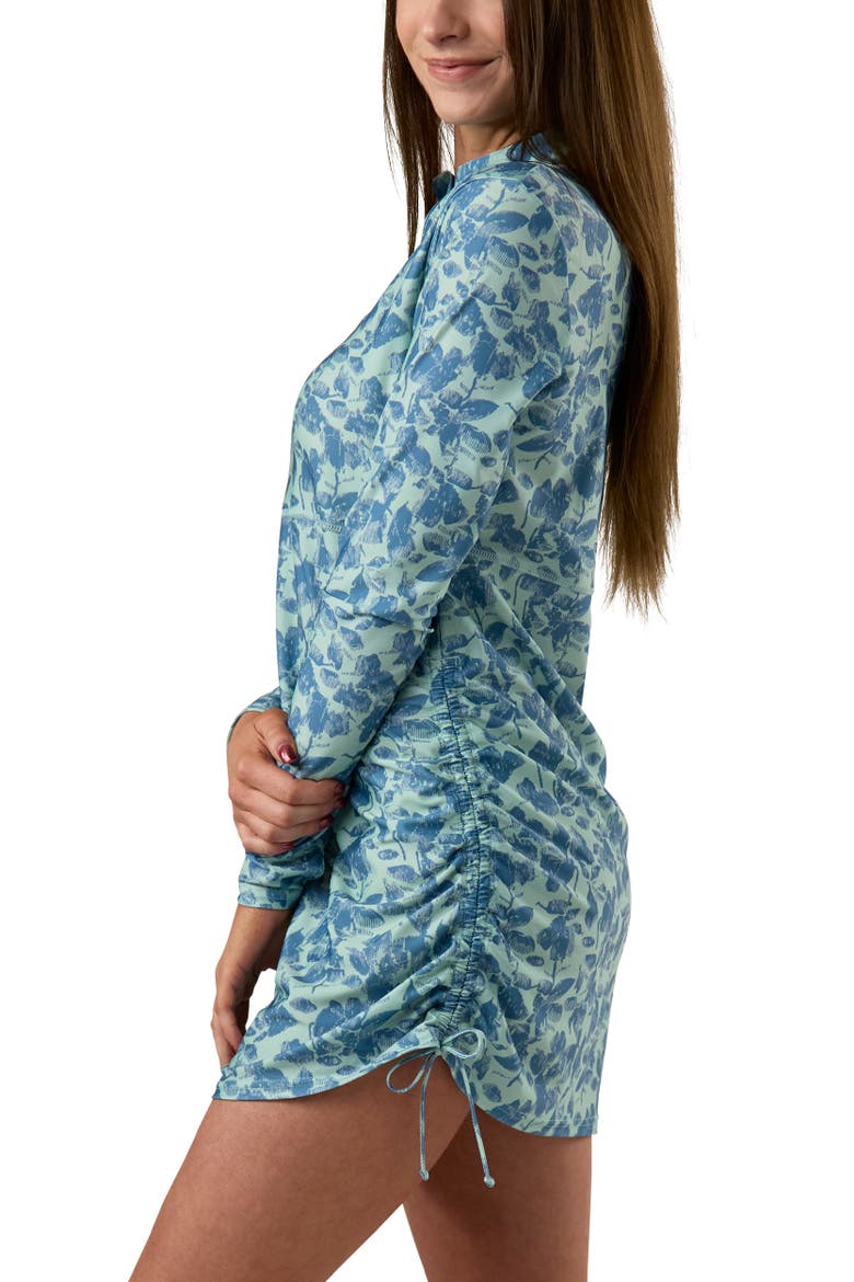 Convertible Swim Shirtdress, Alternate, color, Dewdrop Leaves