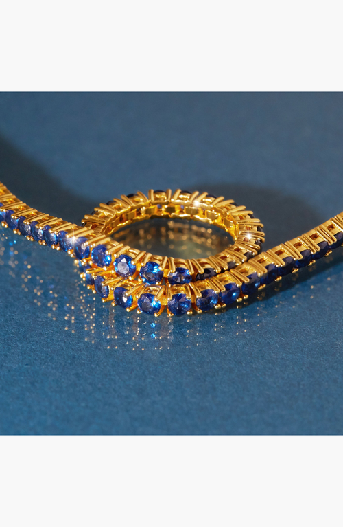Aurate New York Lab Grown 6ct Sapphire Tennis Bracelet In Gold
