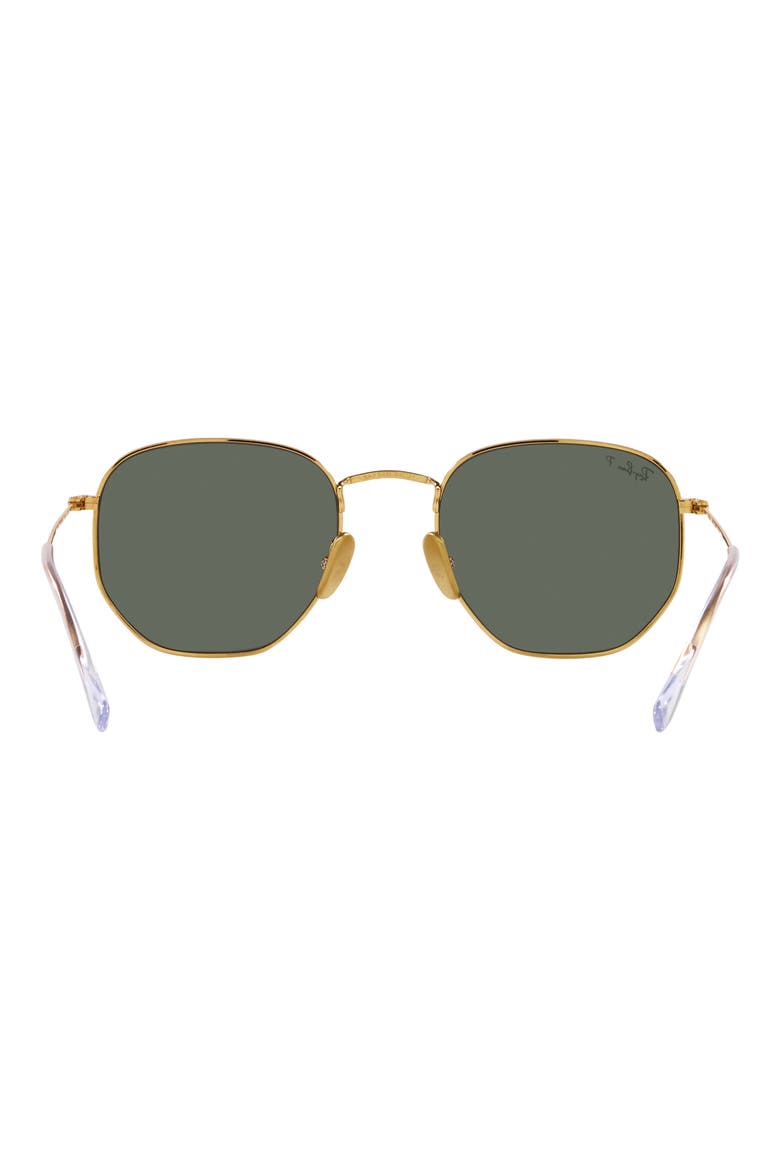 54mm Polarized Irregular Hexagonal Sunglasses, Alternate, color, YELLOW GOLD